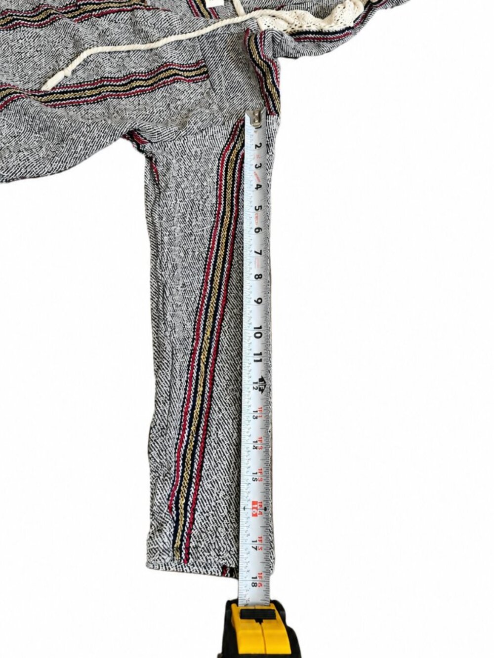 Vintage Havana Baja Hoodie Womens Small 100% Cotton Striped Crochet Trim Boho - Picture 9 of 9